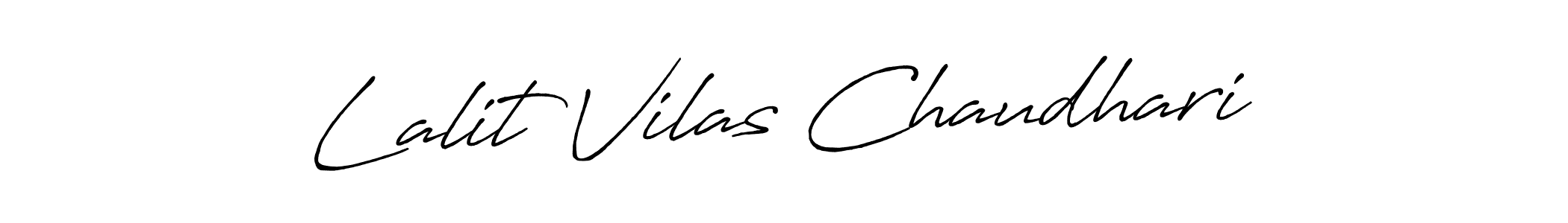 How to make Lalit Vilas Chaudhari name signature. Use Antro_Vectra_Bolder style for creating short signs online. This is the latest handwritten sign. Lalit Vilas Chaudhari signature style 7 images and pictures png