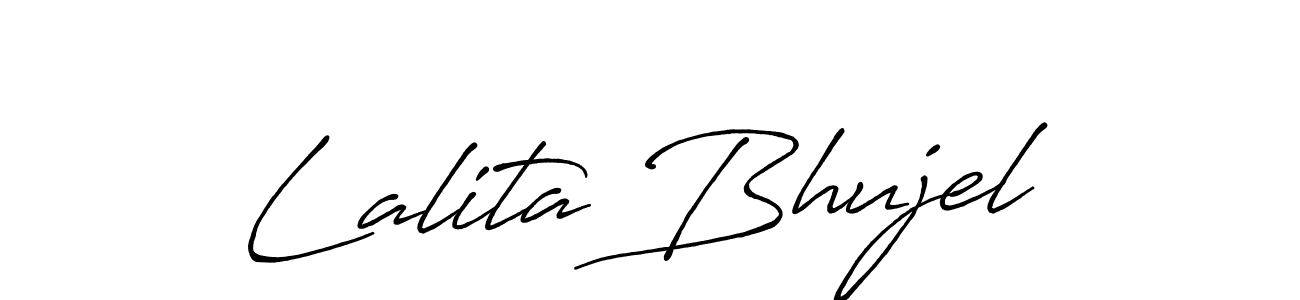Make a beautiful signature design for name Lalita Bhujel. With this signature (Antro_Vectra_Bolder) style, you can create a handwritten signature for free. Lalita Bhujel signature style 7 images and pictures png