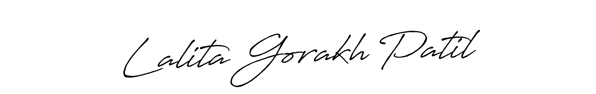 Create a beautiful signature design for name Lalita Gorakh Patil. With this signature (Antro_Vectra_Bolder) fonts, you can make a handwritten signature for free. Lalita Gorakh Patil signature style 7 images and pictures png