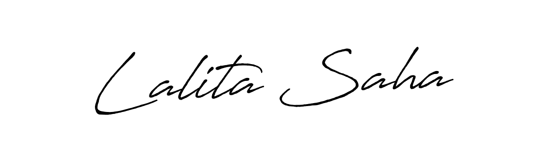 Create a beautiful signature design for name Lalita Saha. With this signature (Antro_Vectra_Bolder) fonts, you can make a handwritten signature for free. Lalita Saha signature style 7 images and pictures png