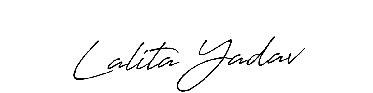 Create a beautiful signature design for name Lalita Yadav. With this signature (Antro_Vectra_Bolder) fonts, you can make a handwritten signature for free. Lalita Yadav signature style 7 images and pictures png
