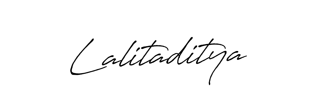 Create a beautiful signature design for name Lalitaditya. With this signature (Antro_Vectra_Bolder) fonts, you can make a handwritten signature for free. Lalitaditya signature style 7 images and pictures png