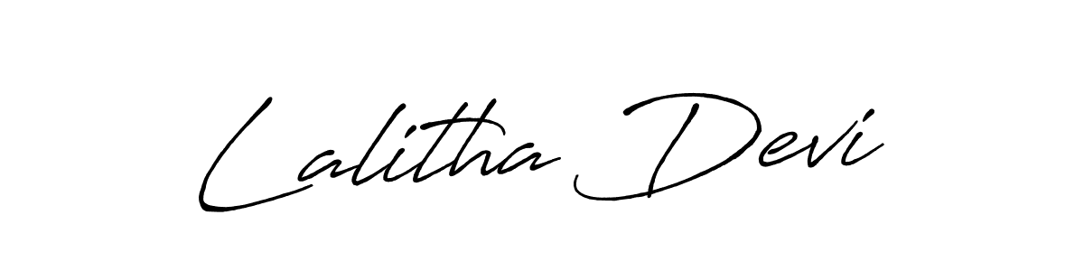 How to make Lalitha Devi name signature. Use Antro_Vectra_Bolder style for creating short signs online. This is the latest handwritten sign. Lalitha Devi signature style 7 images and pictures png