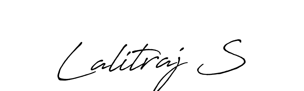 You should practise on your own different ways (Antro_Vectra_Bolder) to write your name (Lalitraj S) in signature. don't let someone else do it for you. Lalitraj S signature style 7 images and pictures png