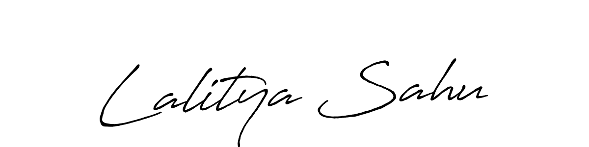 You should practise on your own different ways (Antro_Vectra_Bolder) to write your name (Lalitya Sahu) in signature. don't let someone else do it for you. Lalitya Sahu signature style 7 images and pictures png