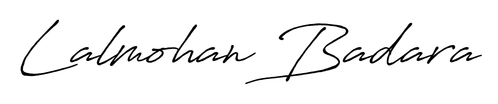 Get inspired by this graceful Antro_Vectra_Bolder signature style for name Lalmohan Badara. Smooth loops and balanced proportions for everyday use. Lalmohan Badara signature style 7 images and pictures png