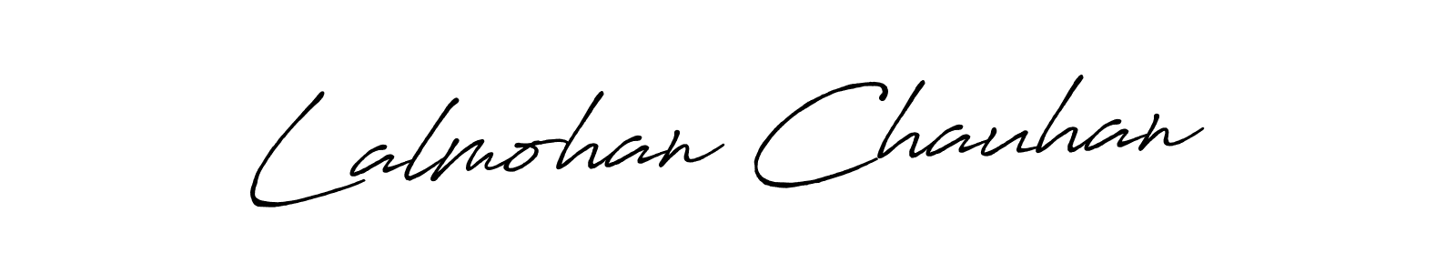 How to make Lalmohan Chauhan name signature. Use Antro_Vectra_Bolder style for creating short signs online. This is the latest handwritten sign. Lalmohan Chauhan signature style 7 images and pictures png