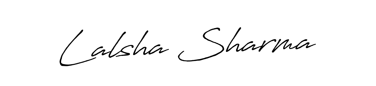 Antro_Vectra_Bolder is a professional signature style that is perfect for those who want to add a touch of class to their signature. It is also a great choice for those who want to make their signature more unique. Get Lalsha Sharma name to fancy signature for free. Lalsha Sharma signature style 7 images and pictures png
