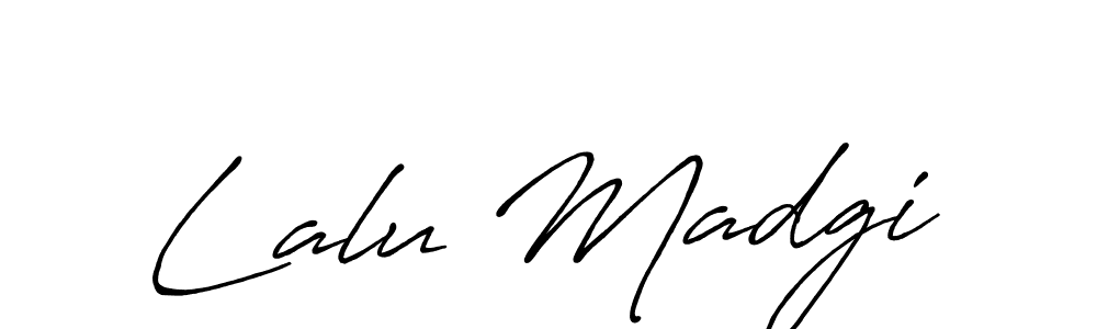 Create a beautiful signature design for name Lalu Madgi. With this signature (Antro_Vectra_Bolder) fonts, you can make a handwritten signature for free. Lalu Madgi signature style 7 images and pictures png