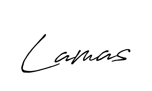 Use a signature maker to create a handwritten signature online. With this signature software, you can design (Antro_Vectra_Bolder) your own signature for name Lamas. Lamas signature style 7 images and pictures png