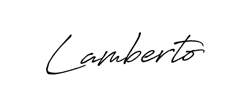 Make a beautiful signature design for name Lamberto. With this signature (Antro_Vectra_Bolder) style, you can create a handwritten signature for free. Lamberto signature style 7 images and pictures png