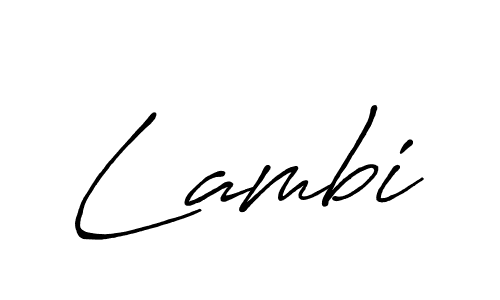 Make a beautiful signature design for name Lambi. With this signature (Antro_Vectra_Bolder) style, you can create a handwritten signature for free. Lambi signature style 7 images and pictures png