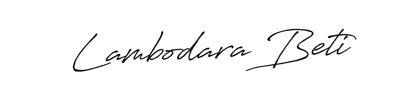 How to make Lambodara Beti name signature. Use Antro_Vectra_Bolder style for creating short signs online. This is the latest handwritten sign. Lambodara Beti signature style 7 images and pictures png
