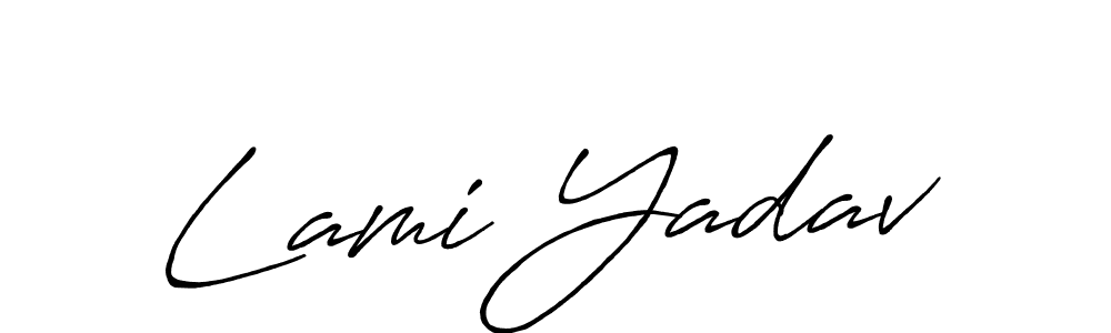 How to make Lami Yadav signature? Antro_Vectra_Bolder is a professional autograph style. Create handwritten signature for Lami Yadav name. Lami Yadav signature style 7 images and pictures png