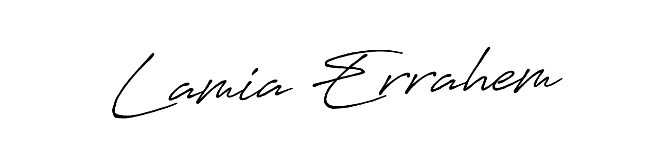 Make a short Lamia Errahem signature style. Manage your documents anywhere anytime using Antro_Vectra_Bolder. Create and add eSignatures, submit forms, share and send files easily. Lamia Errahem signature style 7 images and pictures png
