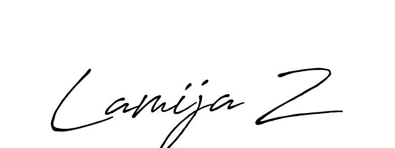 You should practise on your own different ways (Antro_Vectra_Bolder) to write your name (Lamija Z) in signature. don't let someone else do it for you. Lamija Z signature style 7 images and pictures png