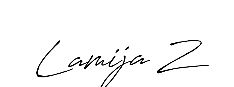 You should practise on your own different ways (Antro_Vectra_Bolder) to write your name (Lamija Z) in signature. don't let someone else do it for you. Lamija Z signature style 7 images and pictures png