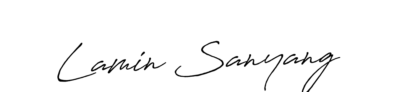 if you are searching for the best signature style for your name Lamin Sanyang. so please give up your signature search. here we have designed multiple signature styles  using Antro_Vectra_Bolder. Lamin Sanyang signature style 7 images and pictures png