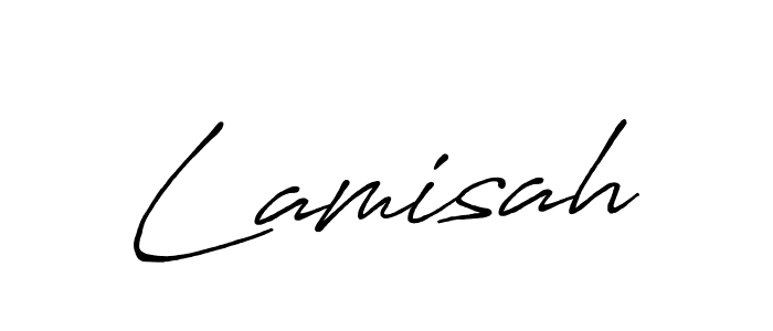 You should practise on your own different ways (Antro_Vectra_Bolder) to write your name (Lamisah) in signature. don't let someone else do it for you. Lamisah signature style 7 images and pictures png
