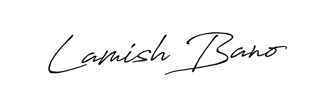 How to make Lamish Bano signature? Antro_Vectra_Bolder is a professional autograph style. Create handwritten signature for Lamish Bano name. Lamish Bano signature style 7 images and pictures png