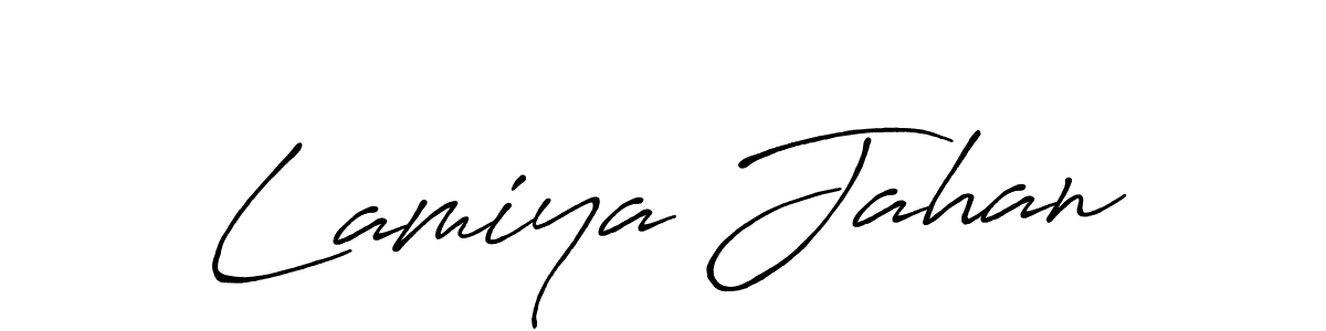 Once you've used our free online signature maker to create your best signature Antro_Vectra_Bolder style, it's time to enjoy all of the benefits that Lamiya Jahan name signing documents. Lamiya Jahan signature style 7 images and pictures png