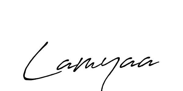 if you are searching for the best signature style for your name Lamyaa. so please give up your signature search. here we have designed multiple signature styles  using Antro_Vectra_Bolder. Lamyaa signature style 7 images and pictures png