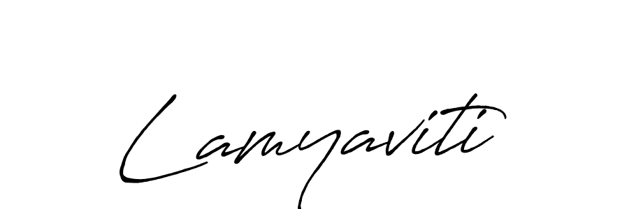 Create a beautiful signature design for name Lamyaviti. With this signature (Antro_Vectra_Bolder) fonts, you can make a handwritten signature for free. Lamyaviti signature style 7 images and pictures png