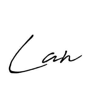 Make a beautiful signature design for name Lan. With this signature (Antro_Vectra_Bolder) style, you can create a handwritten signature for free. Lan signature style 7 images and pictures png