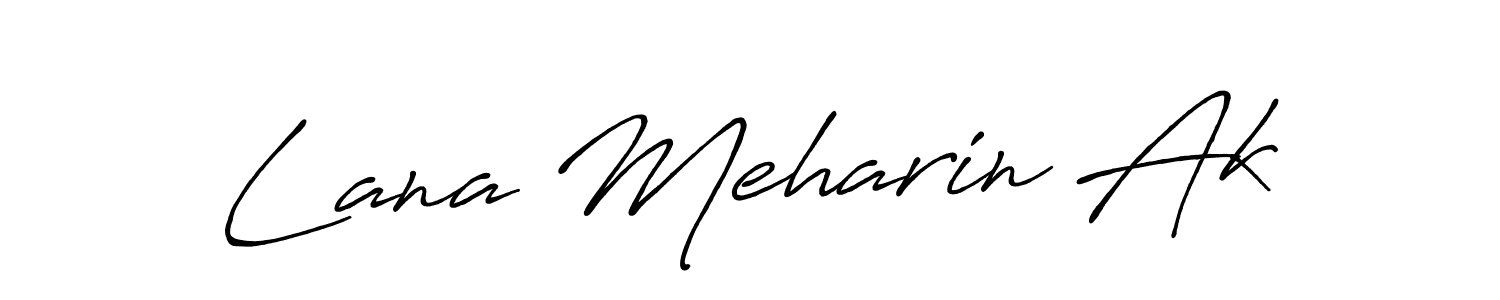How to make Lana Meharin Ak name signature. Use Antro_Vectra_Bolder style for creating short signs online. This is the latest handwritten sign. Lana Meharin Ak signature style 7 images and pictures png