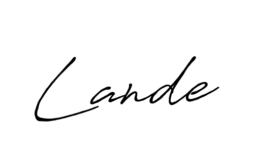 Also we have Lande name is the best signature style. Create professional handwritten signature collection using Antro_Vectra_Bolder autograph style. Lande signature style 7 images and pictures png