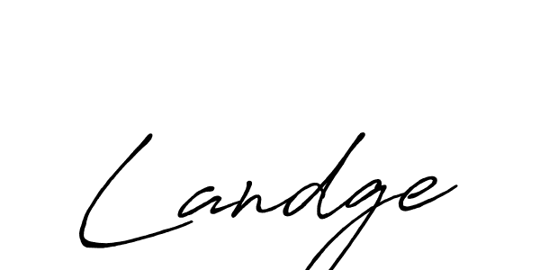 Landge stylish signature style. Best Handwritten Sign (Antro_Vectra_Bolder) for my name. Handwritten Signature Collection Ideas for my name Landge. Landge signature style 7 images and pictures png