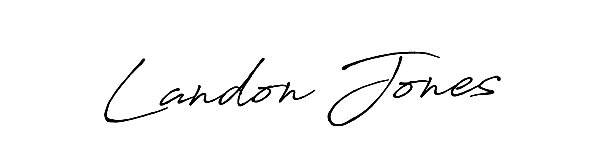 Landon Jones stylish signature style. Best Handwritten Sign (Antro_Vectra_Bolder) for my name. Handwritten Signature Collection Ideas for my name Landon Jones. Landon Jones signature style 7 images and pictures png
