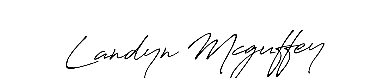 How to make Landyn Mcguffey name signature. Use Antro_Vectra_Bolder style for creating short signs online. This is the latest handwritten sign. Landyn Mcguffey signature style 7 images and pictures png