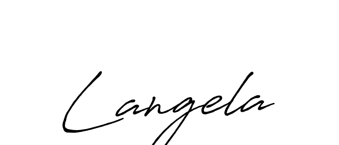 Use a signature maker to create a handwritten signature online. With this signature software, you can design (Antro_Vectra_Bolder) your own signature for name Langela. Langela signature style 7 images and pictures png