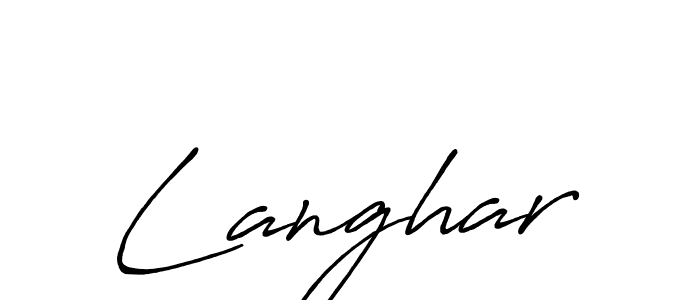 Use a signature maker to create a handwritten signature online. With this signature software, you can design (Antro_Vectra_Bolder) your own signature for name Langhar. Langhar signature style 7 images and pictures png