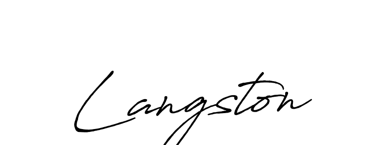 Design your own signature with our free online signature maker. With this signature software, you can create a handwritten (Antro_Vectra_Bolder) signature for name Langston. Langston signature style 7 images and pictures png