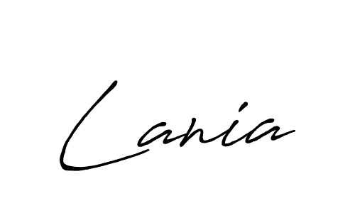 Lania stylish signature style. Best Handwritten Sign (Antro_Vectra_Bolder) for my name. Handwritten Signature Collection Ideas for my name Lania. Lania signature style 7 images and pictures png