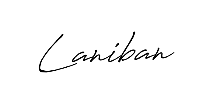 Make a beautiful signature design for name Laniban. With this signature (Antro_Vectra_Bolder) style, you can create a handwritten signature for free. Laniban signature style 7 images and pictures png