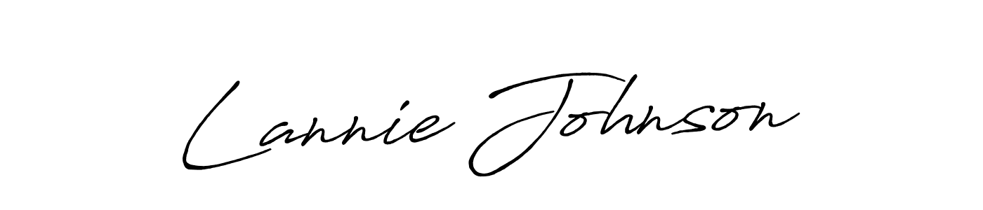 Create a beautiful signature design for name Lannie Johnson. With this signature (Antro_Vectra_Bolder) fonts, you can make a handwritten signature for free. Lannie Johnson signature style 7 images and pictures png