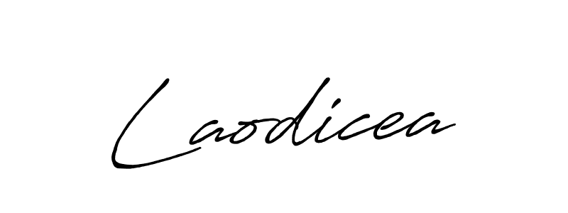 Make a beautiful signature design for name Laodicea. With this signature (Antro_Vectra_Bolder) style, you can create a handwritten signature for free. Laodicea signature style 7 images and pictures png