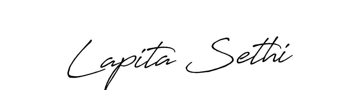 Create a beautiful signature design for name Lapita Sethi. With this signature (Antro_Vectra_Bolder) fonts, you can make a handwritten signature for free. Lapita Sethi signature style 7 images and pictures png