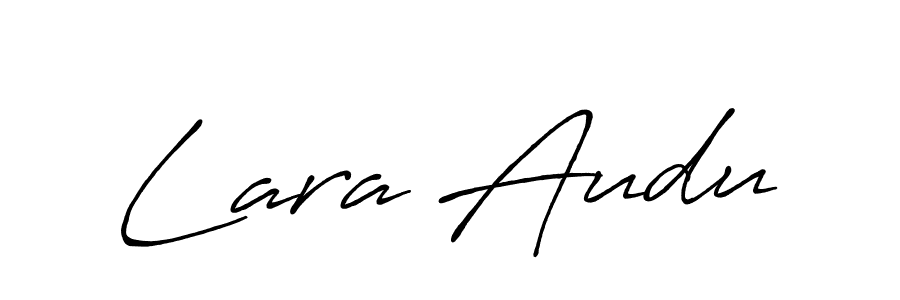 How to make Lara Audu name signature. Use Antro_Vectra_Bolder style for creating short signs online. This is the latest handwritten sign. Lara Audu signature style 7 images and pictures png