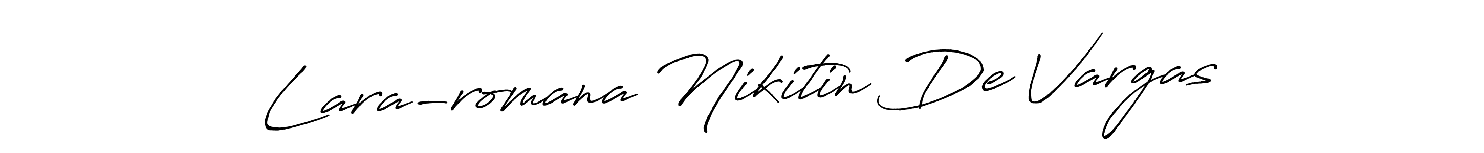 Design your own signature with our free online signature maker. With this signature software, you can create a handwritten (Antro_Vectra_Bolder) signature for name Lara-romana Nikitin De Vargas. Lara-romana Nikitin De Vargas signature style 7 images and pictures png