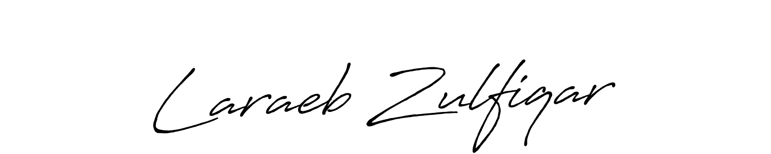 Use a signature maker to create a handwritten signature online. With this signature software, you can design (Antro_Vectra_Bolder) your own signature for name Laraeb Zulfiqar. Laraeb Zulfiqar signature style 7 images and pictures png