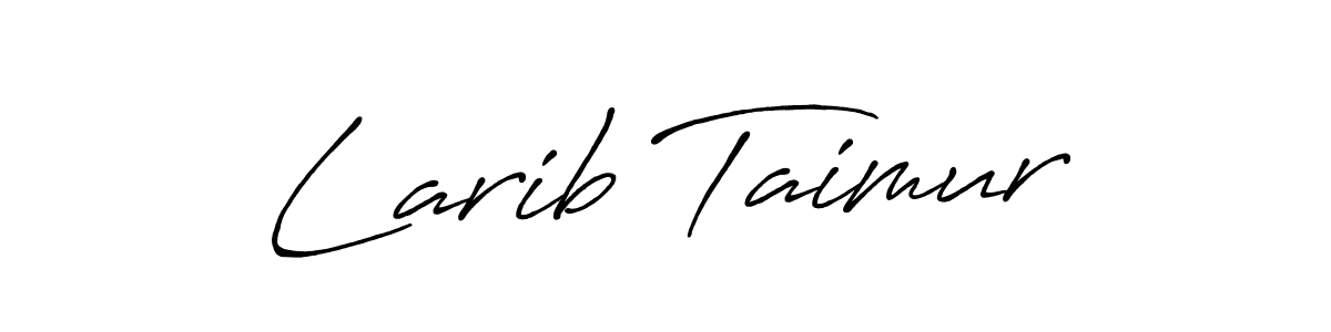 Similarly Antro_Vectra_Bolder is the best handwritten signature design. Signature creator online .You can use it as an online autograph creator for name Larib Taimur. Larib Taimur signature style 7 images and pictures png