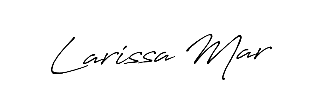 How to make Larissa Mar name signature. Use Antro_Vectra_Bolder style for creating short signs online. This is the latest handwritten sign. Larissa Mar signature style 7 images and pictures png