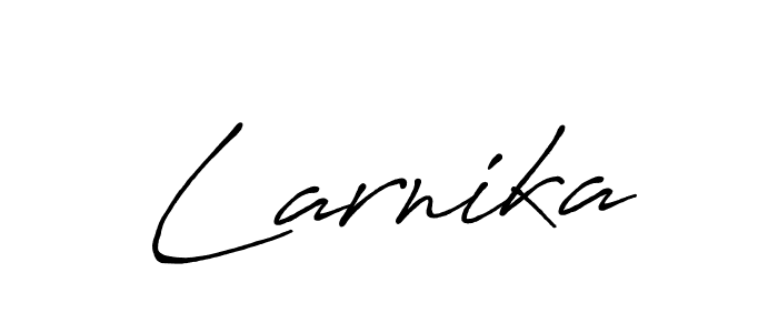 if you are searching for the best signature style for your name Larnika. so please give up your signature search. here we have designed multiple signature styles  using Antro_Vectra_Bolder. Larnika signature style 7 images and pictures png