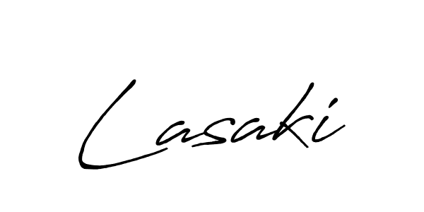 if you are searching for the best signature style for your name Lasaki. so please give up your signature search. here we have designed multiple signature styles  using Antro_Vectra_Bolder. Lasaki signature style 7 images and pictures png