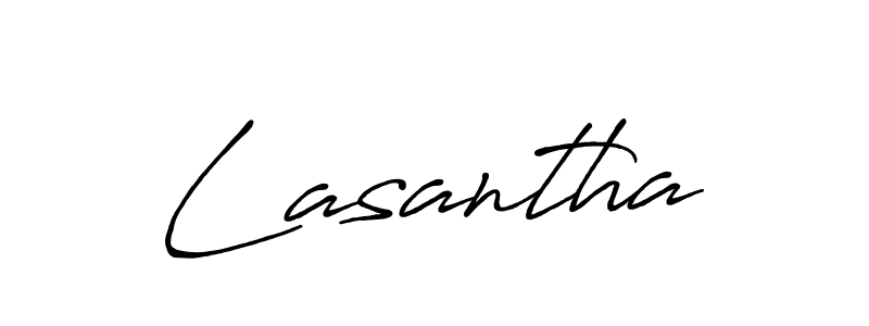 Create a beautiful signature design for name Lasantha. With this signature (Antro_Vectra_Bolder) fonts, you can make a handwritten signature for free. Lasantha signature style 7 images and pictures png