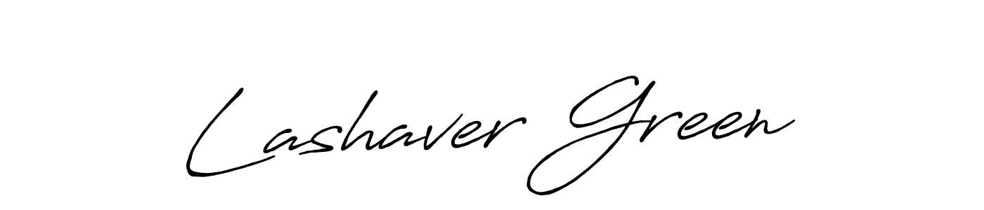 How to make Lashaver Green name signature. Use Antro_Vectra_Bolder style for creating short signs online. This is the latest handwritten sign. Lashaver Green signature style 7 images and pictures png